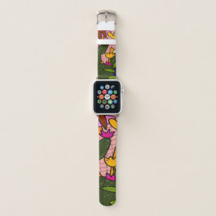 Abstract tropical leaves and flowers   apple watch band