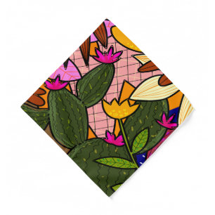 Abstract tropical leaves and flowers bandana