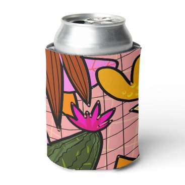 Abstract tropical leaves and flowers   can cooler