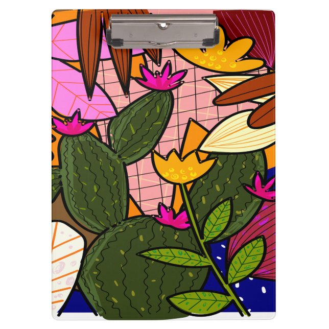 Abstract tropical leaves and flowers   clipboard (Front)