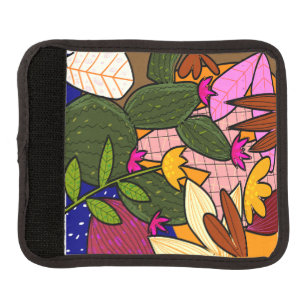 Abstract tropical leaves and flowers  luggage handle wrap