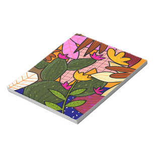 Abstract tropical leaves and flowers   notepad