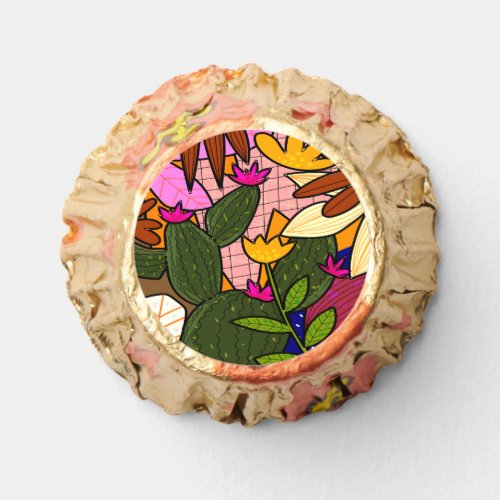 Abstract tropical leaves and flowers  reeses peanut butter cups