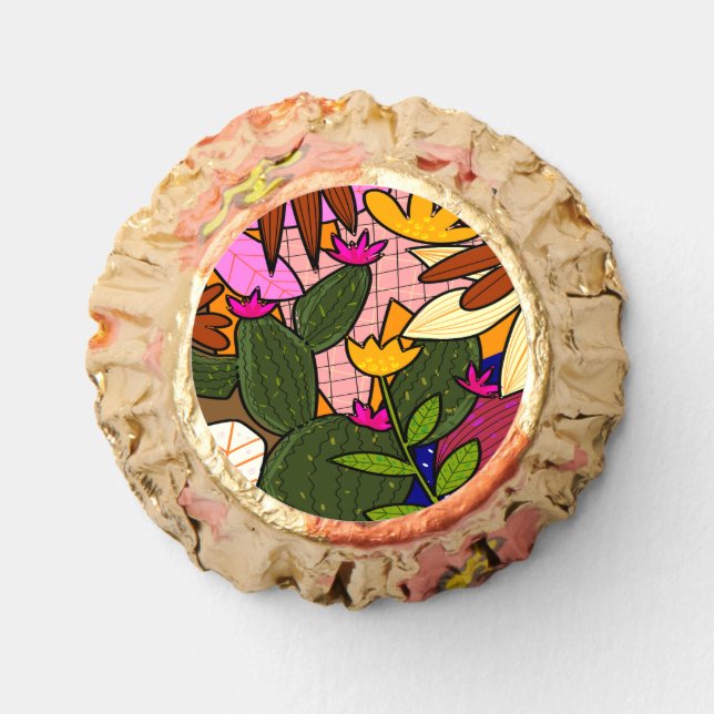 Abstract tropical leaves and flowers  reese's peanut butter cups (Front)