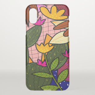 Abstract tropical leaves and flowers   iPhone x case