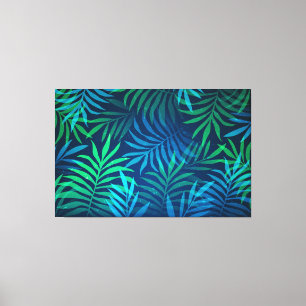 Abstract Tropical Leaves Art Canvas Print