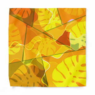 ABSTRACT TROPICAL LEAVES BANDANA