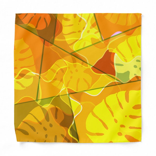 ABSTRACT TROPICAL LEAVES  BANDANA (Front)
