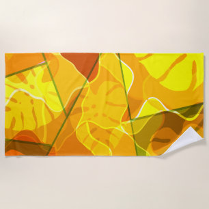 ABSTRACT TROPICAL LEAVES  BEACH TOWEL