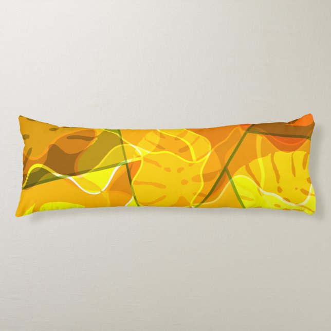 ABSTRACT TROPICAL LEAVES BODY PILLOW (Front)