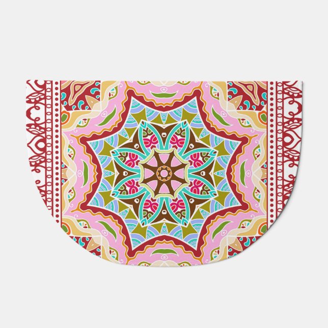 Abstract Tropical Leaves Diverse Pattern Doormat (Front)