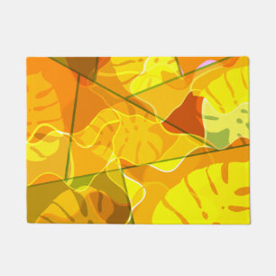 ABSTRACT TROPICAL LEAVES  DOORMAT
