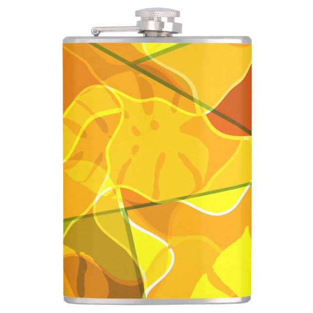 ABSTRACT TROPICAL LEAVES   FLASK (Front)