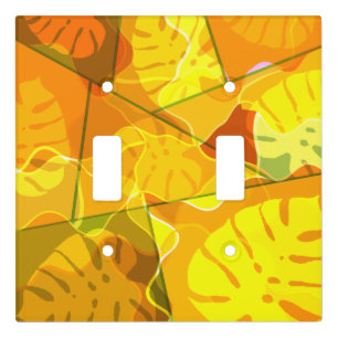 ABSTRACT TROPICAL LEAVES  LIGHT SWITCH COVER