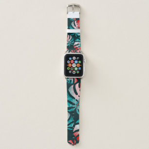 Abstract Tropical Leaves, Watercolor Bright. Apple Watch Band