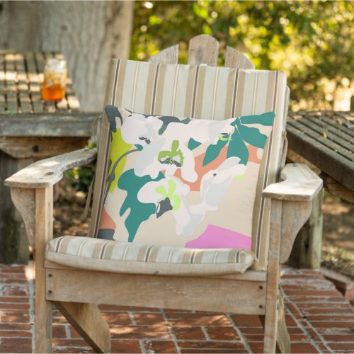 Abstract Tropical Orchids Modern Home Decor    Outdoor Pillow