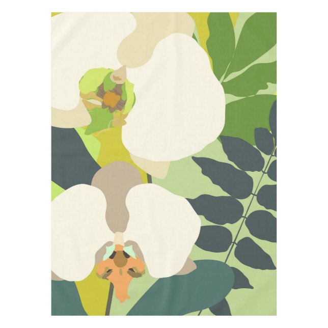 Abstract Tropical Orchids Modern Home Decor  Tablecloth (Front)