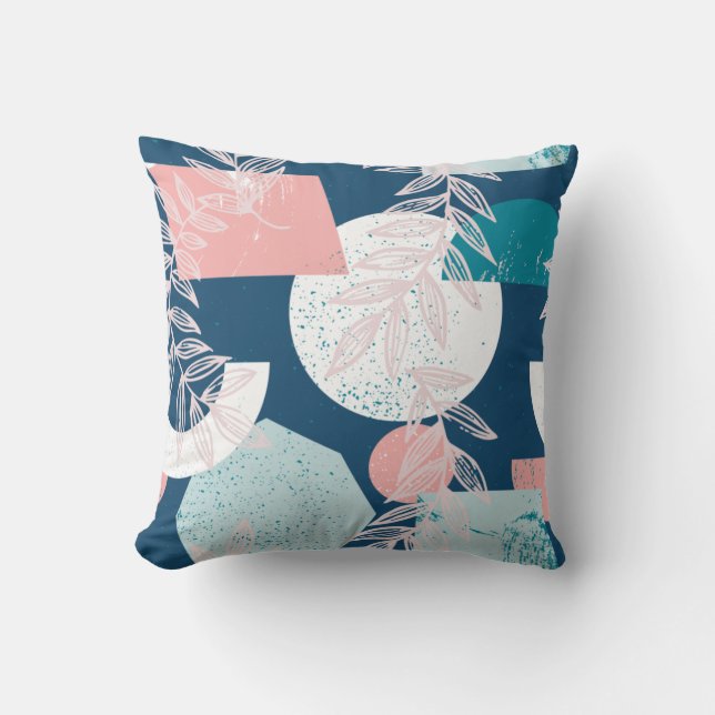 Abstract Tropical Pattern Throw Pillow (Front)
