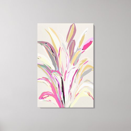 Abstract Tropical Plant Vector Art Style Canvas Print