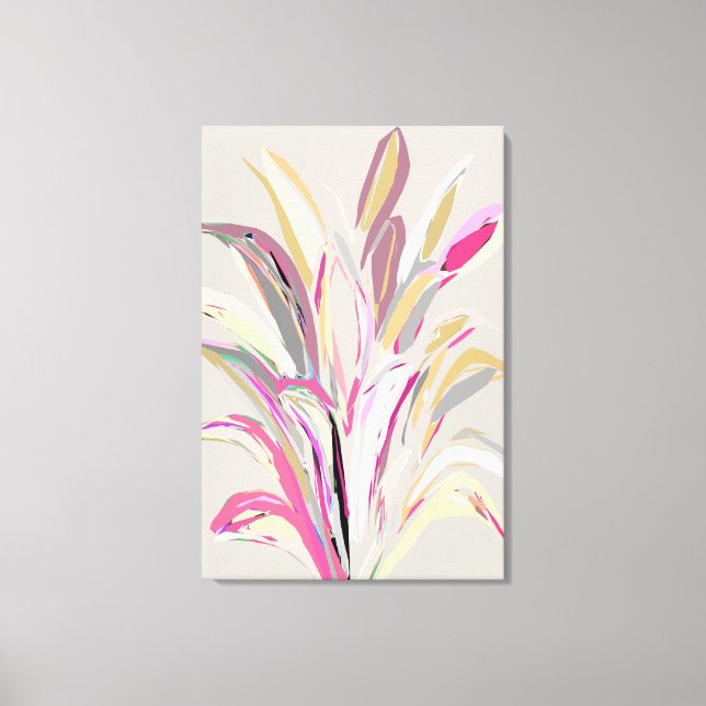 Abstract Tropical Plant Vector Art Style Canvas Print (Front)