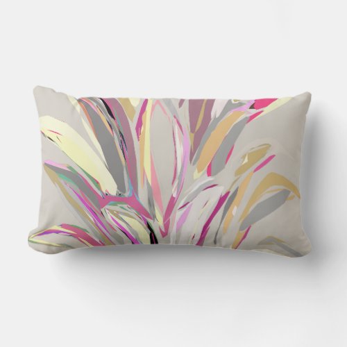 Abstract Tropical Plant Vector Art Style Lumbar Pillow
