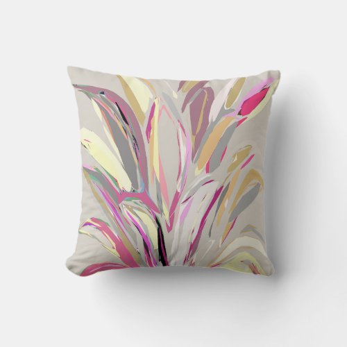 Abstract Tropical Plant Vector Art Style Throw Pillow