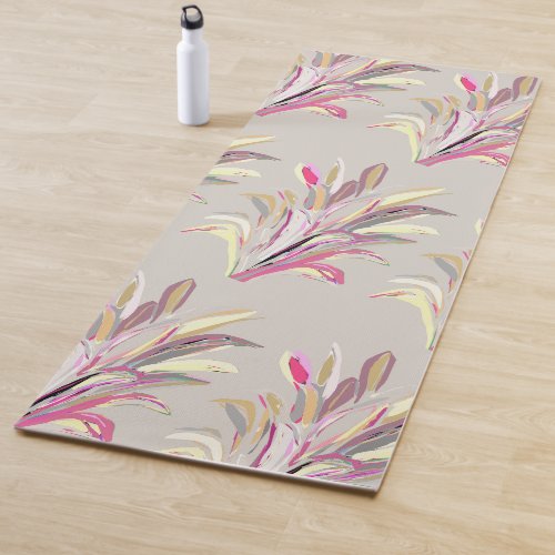 Abstract Tropical Plant Vector Art Style Yoga Mat