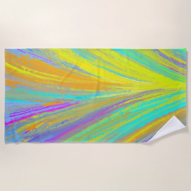 Abstract Tropical Summer Fun Beach Towel (Front)
