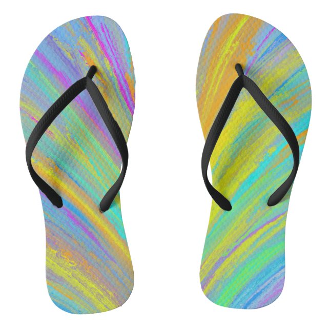 Abstract Tropical Summer Fun Flip Flops (Footbed)