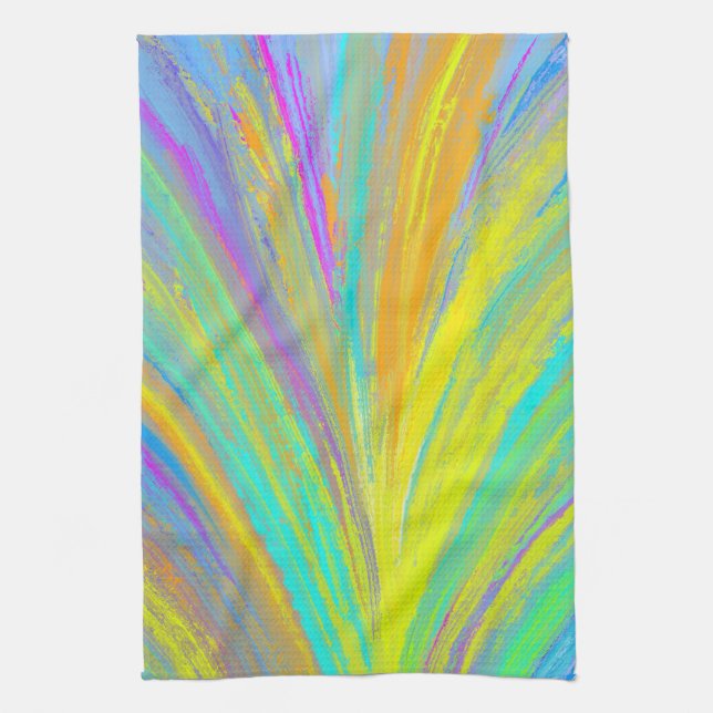 Abstract Tropical Summer Fun Kitchen Towel (Vertical)
