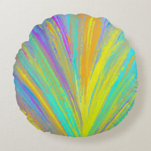 Abstract Tropical Summer Fun Round Pillow