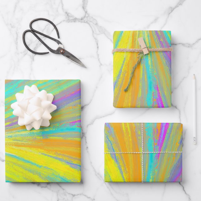 Abstract Tropical Summer Fun Wrapping Paper Sheets (Front)
