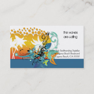 Abstract Tropical Surfing Beach Waves Business Card