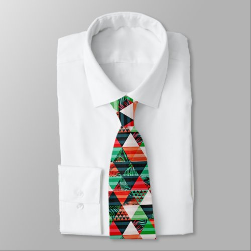 Abstract Tropical Triangles Colorful Geometric  Neck Tie