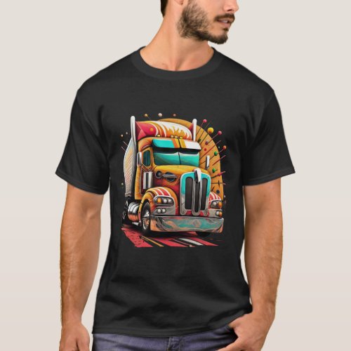 Abstract Truck Enthusiast T_Shirt