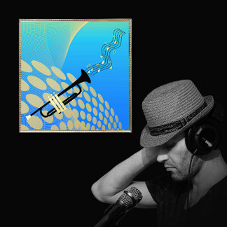 Abstract Trumpet Music Foil Prints