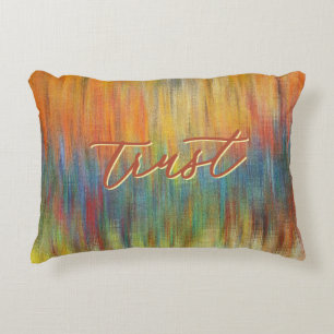 Abstract "Trust" Multicolored Accent Pillow