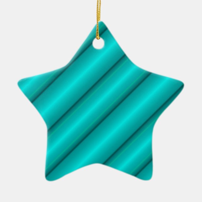 Abstract Tubes in Teal Ceramic Ornament (Front)