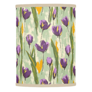 Abstract Tulip Blooms on Mint Green Background Lamp Shade