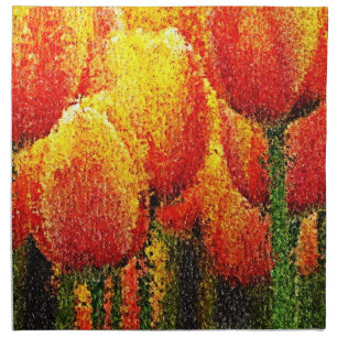Abstract Tulip Painting Art Napkins