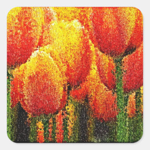 Abstract Tulip Painting Art - Sticker