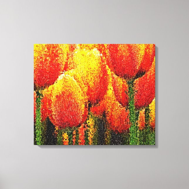 Abstract Tulip Painting Art - Wrapped canvas (Front)