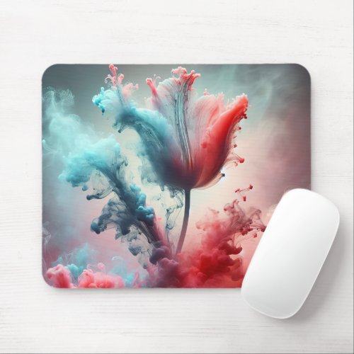 Abstract Tulip With Smoky Clouds Mouse Pad