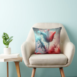 Abstract Tulip With Smoky Clouds Throw Pillow