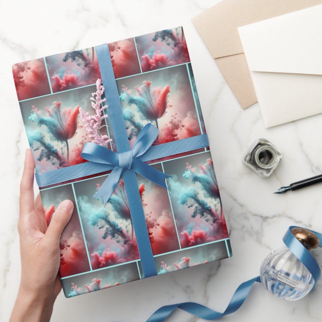 Abstract Tulip With Smoky Clouds Wrapping Paper (Gifting)