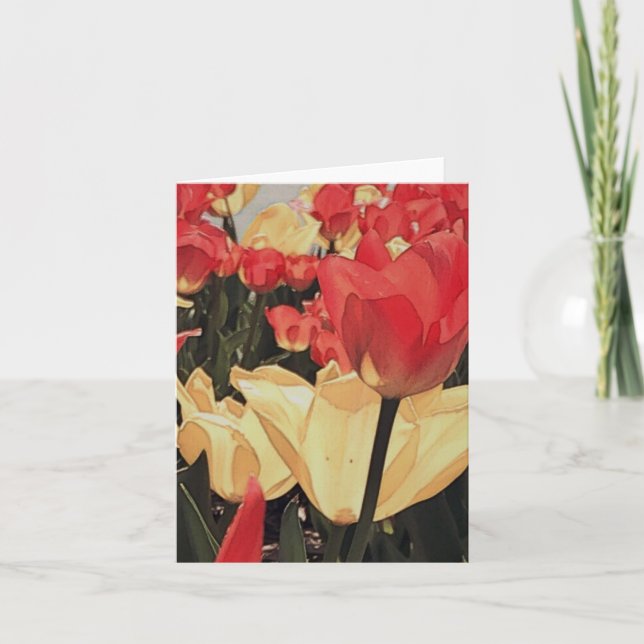 Abstract Tulips Note Cards (Front)