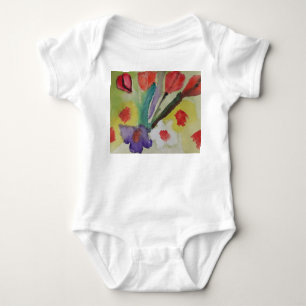 Abstract Tulips & Spring Flowers Baby Bodysuit