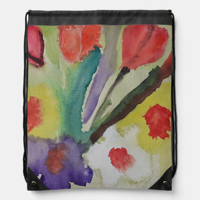 Abstract Tulips & Spring Flowers Backpack (Front)
