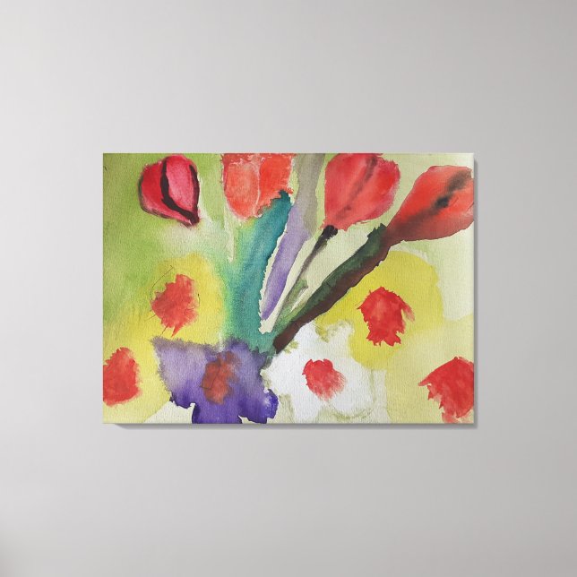 Abstract Tulips & Spring Flowers Canvas Print (Front)