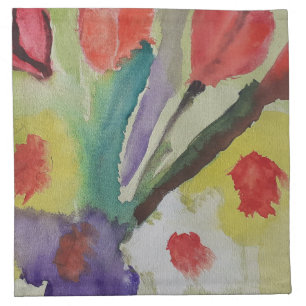 Abstract Tulips & Spring Flowers Cloth Napkin